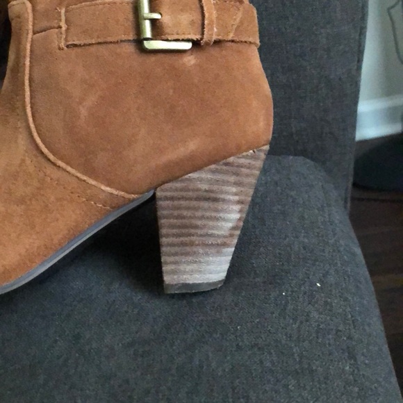 Camel Suede Calf Boots Size 8 - Picture 3 of 4